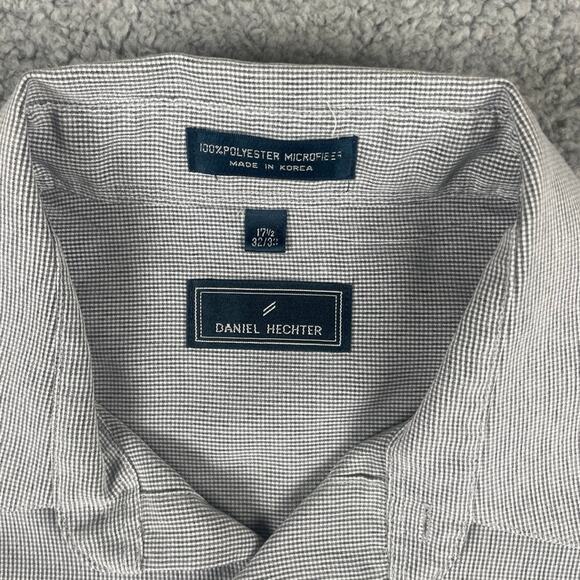 Daniel Hechter Men's 17.5-32/33 Blue 100% Polyester Long Sleeve Button Up Shirt - Picture 3 of 16